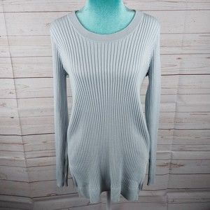Athleta Glacial Blue Lincoln Park Ribbed Tunic Sweater Long Sleeve Women's Sz Lg
